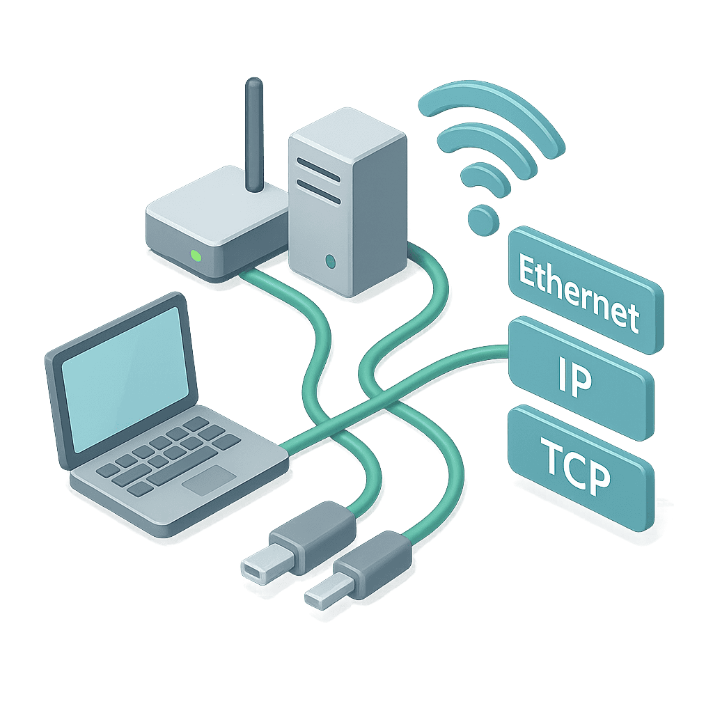 computer network components devices media and protocols diagram