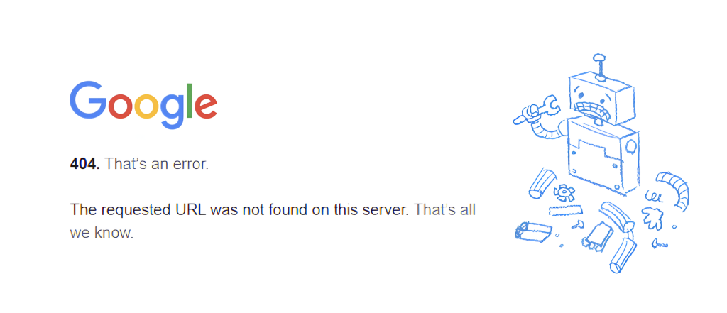 404 error code google