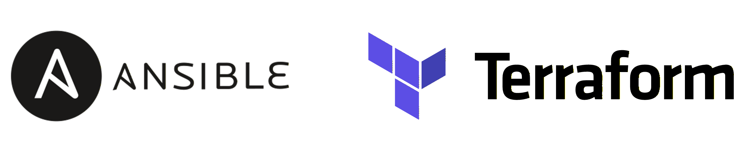 Ansible and Terraform logos side by side, the two network automation tools covered in this lesson