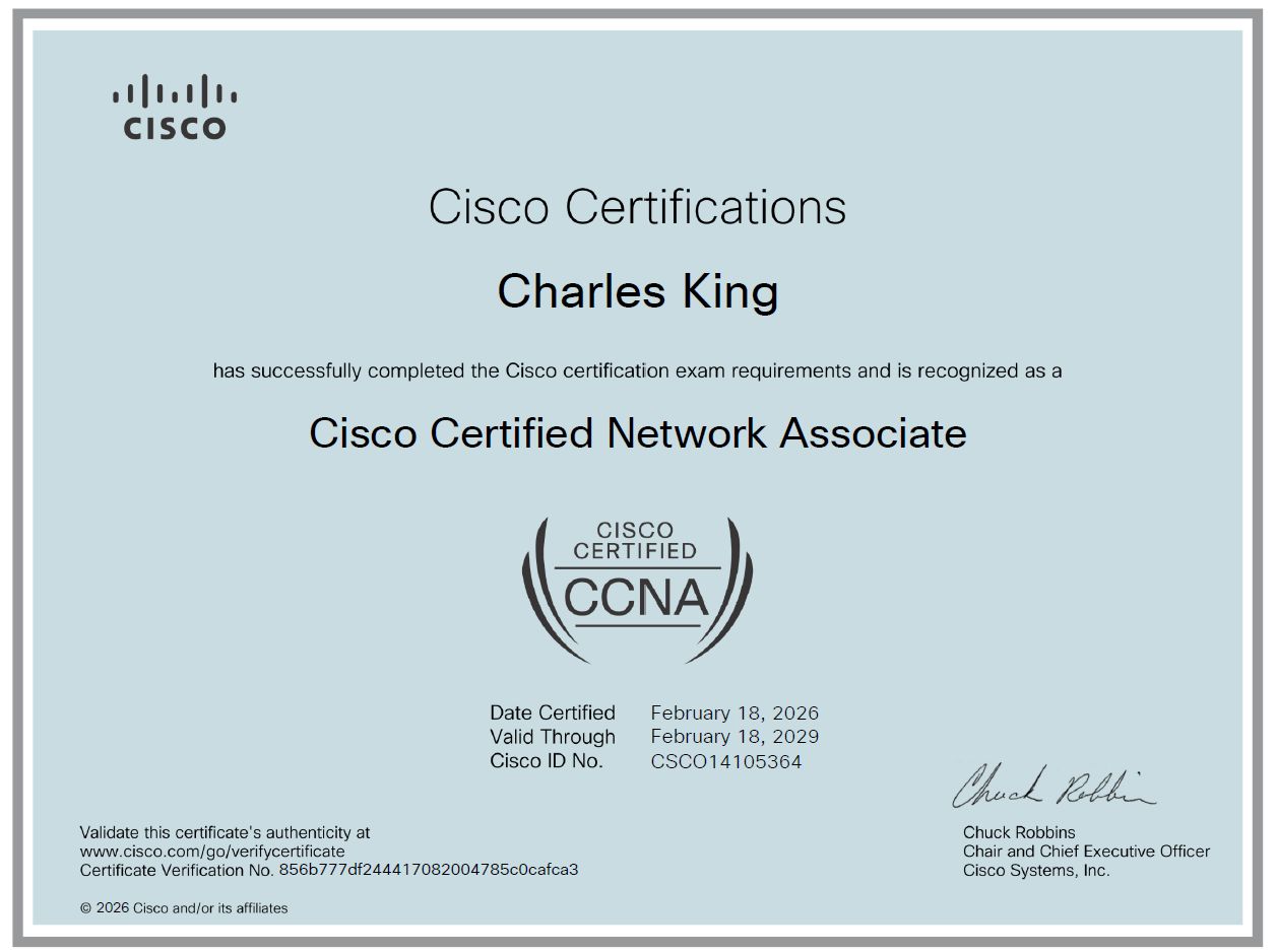 charles king ccna certification 