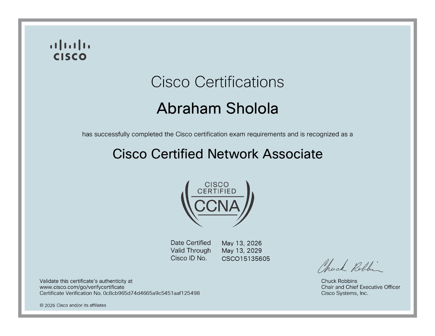 Abraham sholola ccna success story