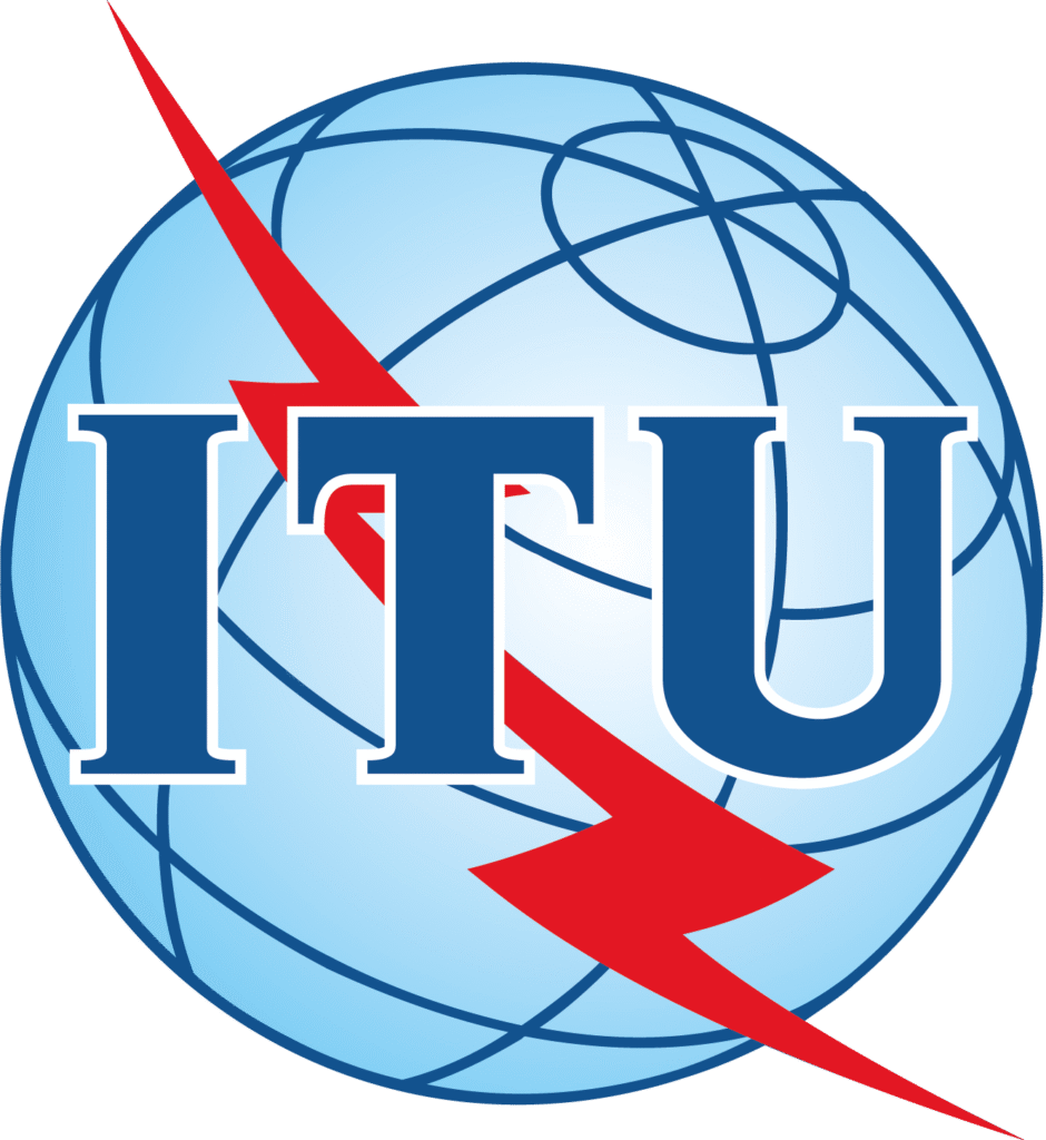 Logo of the International Telecommunication Union (ITU) symbolizing global coordination of radio frequencies.