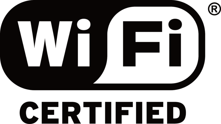 Wi-Fi Certified logo indicating device compliance with IEEE 802.11 wireless networking standards.